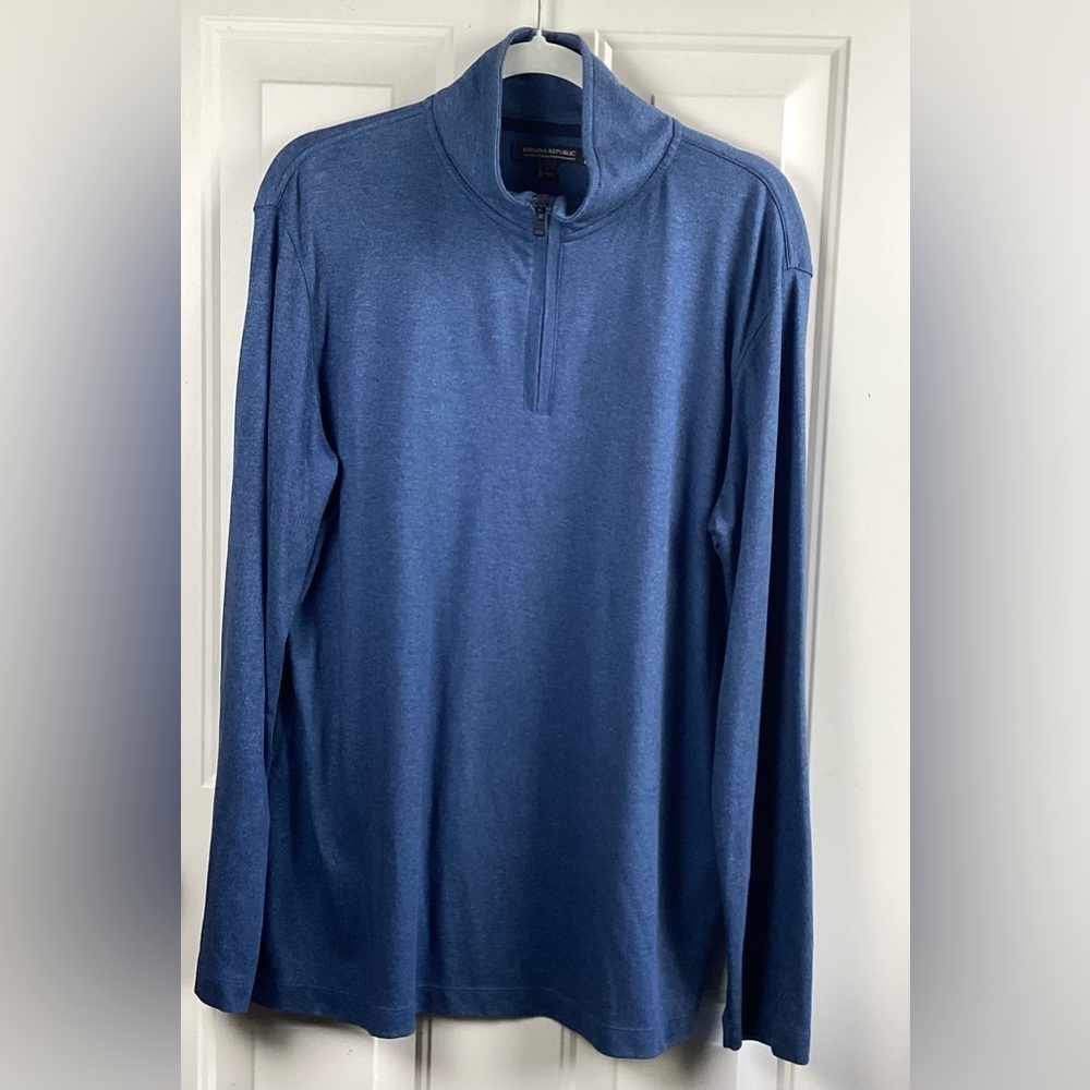 Banana Republic LUXURY TOUCH Large PERFORMANCE HALF ZIP Collared SHIRT